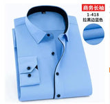 high quality winter autumn men plus size big dress shirt long sleeve 6XL 8XL 10XL 12XL formal office shirts Business blue