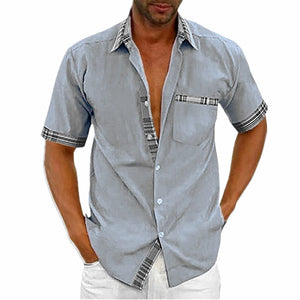 Summer Men's Non Iron Cardigan Casual Shirt Short Sleeve Fashion Polo Neck Elegant Shirts For Men Business Dress Tops