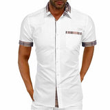 Summer Men's Non Iron Cardigan Casual Shirt Short Sleeve Fashion Polo Neck Elegant Shirts For Men Business Dress Tops