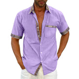 Summer Men's Non Iron Cardigan Casual Shirt Short Sleeve Fashion Polo Neck Elegant Shirts For Men Business Dress Tops